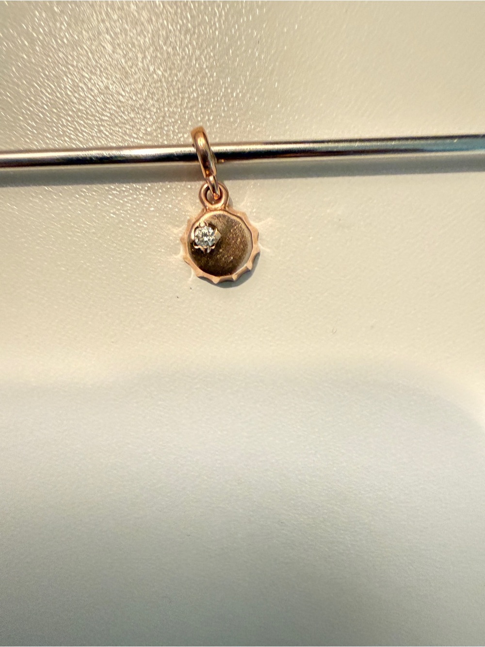 Rose Gold Bottle Cap Charm Pendant with Clear Stone ME CHARM
